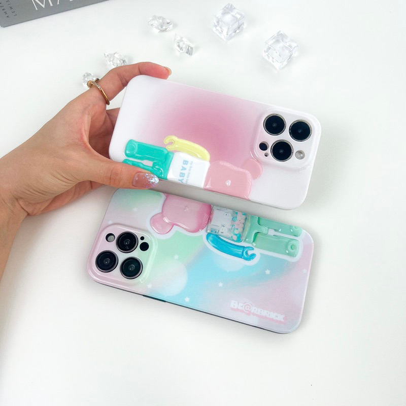 พร้อมส่งในไทย🐻 T5S125 Pink Bear,Rainbow Bear เคสหมี สำหรับ iPhone case เคสคู่ เคสไอโฟน เคสคลุมกล้อง I11-14Pro,14Promax