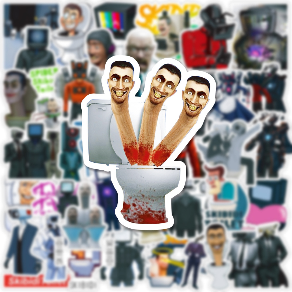 💥พร้อมส่ง💥Classic Game skibidi toilet sticker game สติกเกอร์กันน้ำรูปแบบที่แตกต่างกัน 50ชิ้น
