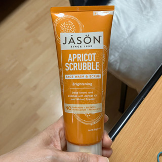 [พร้อมส่ง]นำเข้าจากอเมริกา ของแท้100% ครีมล้างหน้าและสครับผิว Jason Natural, Brightening Apricot Scrubble, Facial Wash