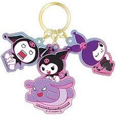 พวงกุญแจอะคิริค ku Kuromi Ts Factory Sanrio 3 Charm Keyring KUROMIS PRETTY JOURNEY