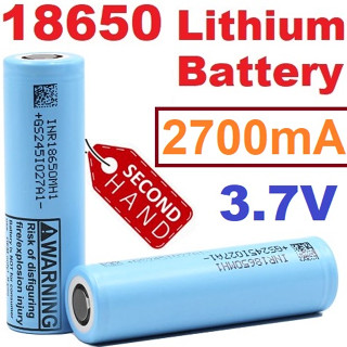 ถ่าน 18650 สีฟ้า 3.7V 2700mAh แท้มีแบรน Samsung LG Sanyo เป็นแบตมือสองแกะจากแบตโน๊ตบุ๊ค