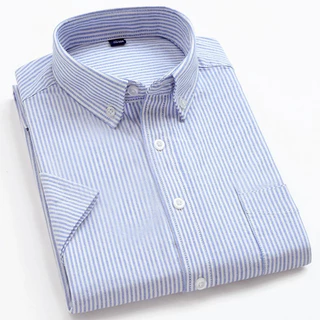 เสื้อเชิ้ตแขนสั้น Oxford รุ่น TheDOT. ผ้าทอ Twill หนานุ่ม ใส่สบาย ทนทาน