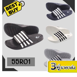 🔥Best Buy 3คู่ ราคาส่ง🔥ADDA รุ่น55R01 รองเท้าแตะสวม4แถบ ✔️ ไซส์4-10