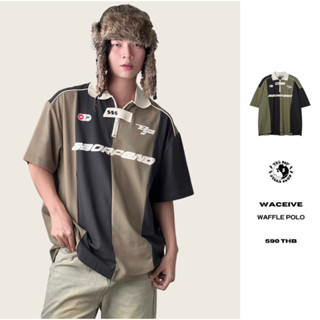 THEBOY-WACEIVE WAFFLE POLO เสื้อโปโลผ้าวาฟเฟิล