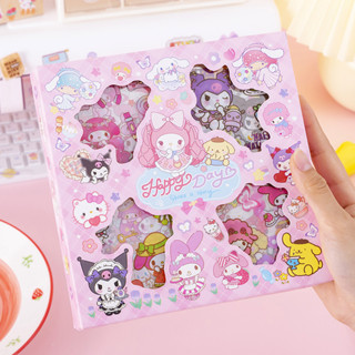 stickers สติ๊กเกอร์ 100 แผ่น pvc ใสกันน้ำ สติ๊กเกอร์ไดคัท100 แผ่น กล่องละ 100 แผ่น ไม่มีซ้ำ