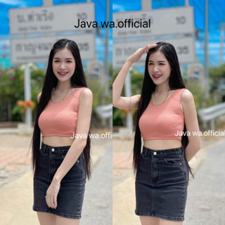 🔥Java wa shop🔥เสื้อกล้ามครอปแขนกุด ผ้าร่องรุ่ยที่สุดของความคิ้วท์😁