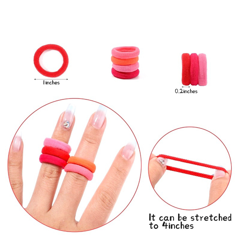 ยางรัดผม เส้นเล็ก คละสี  เรียบง่าย/20เส้น - รูปที่ 2