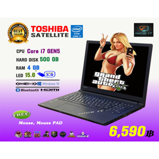 โน๊ตบ Notebook Toshiba Core i7 GEN5 (GTAV offline, Fifa4, Valorant, ROV,  Freefire, Roblox, Sim4, PB ทดสอบแล้วเล่นได้