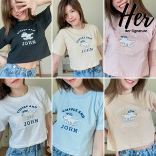 🐶พร้อมส่ง🐶 Baby tee เบบี้ที ครอปแขนสั้น ครอปไหมพรม เสื้อยืดผู้หญิงผ้าคอตตอน ชุดไปทะเล ชุดไปคาเฟ่ y2k Crop top 6014