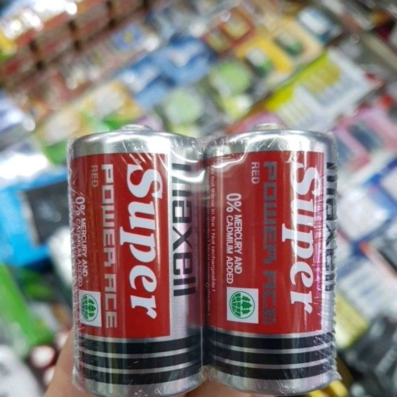 ถ่าน Maxell Size C (ขนาดกลาง) 1.5V จำนวน 2ก้อน Super Power Ace (R14) ของใหม่ ของ
