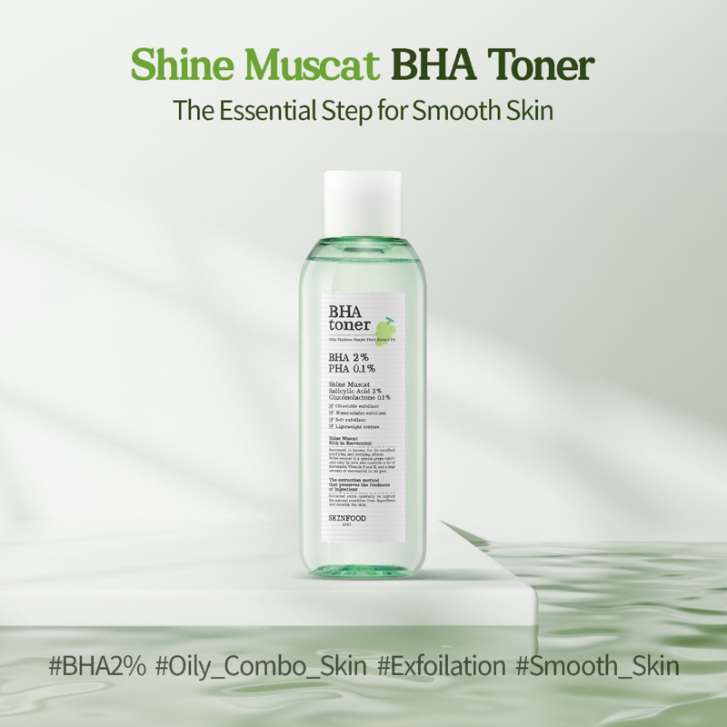 Skinfood BHA TONER โทนเนอร์องุ่น Derma Hydartion Boosting Toner  BHA 2% และ PHA 0.1%