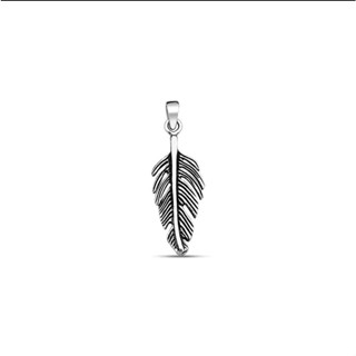 Silver Oxidized Feather Pendant/จี้ขนนกออกซิไดซ์สีเงิน