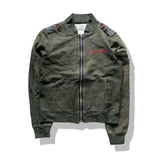 Dsquared Olive Green Bomber Jacket รอบอก 41”