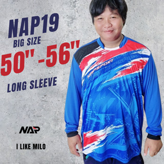 ใหม่ล่าสุด ! ! ! NAP19 เสื้อกีฬาแขนยาว ผ้าไมโคร ไซส์ใหญ่พิเศษ 4XL-7XL รอบอก 50-56นิ้ว