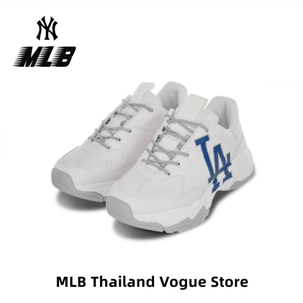 【ของแท้ 100%】MLB Big Ball Chunky LA รองเท้าผ้าใบ Unisex รุ่น-สีฟ้า-ขาว