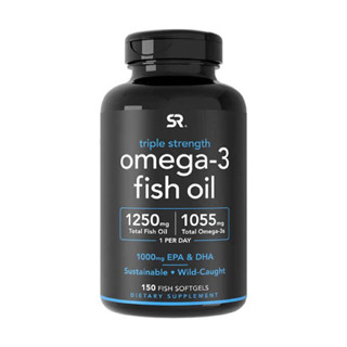 Triple Strength Omega-3 Fish Oil, 150 Softgels (ขวดดำ)