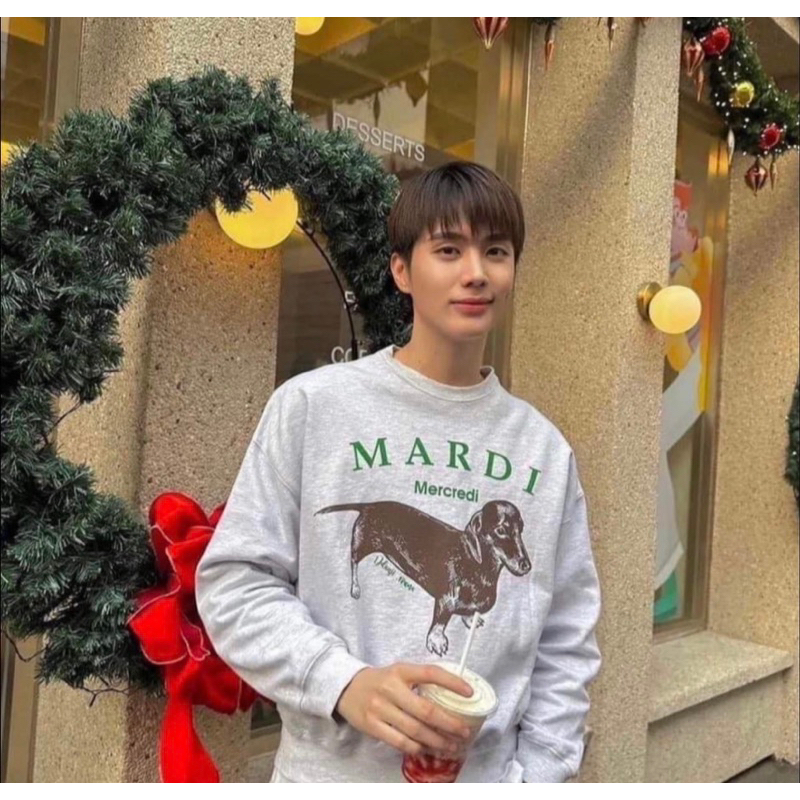 พร้อมส่ง 🇰🇷แท้ 💯% MARDI SWEATER SHIRT​​ อปก​ ครบ​  Free size MARDI MERCREDI SWEATSHIRT DDANJI_HEATHE