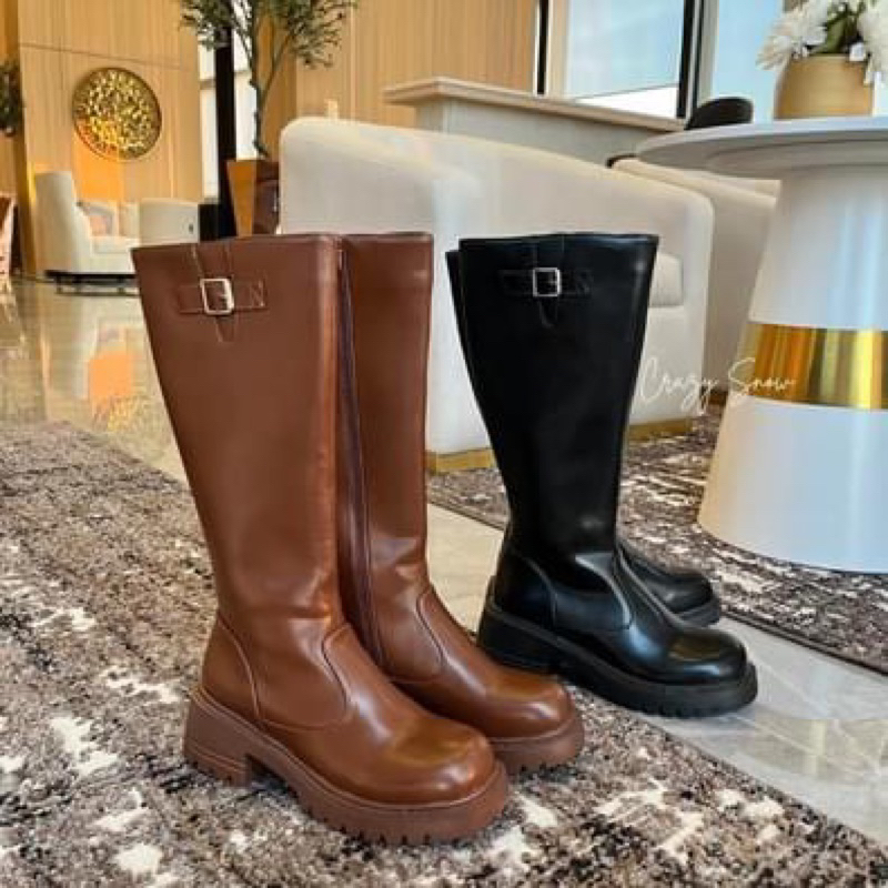 Crazy Snow บูทหนังยาว รุ่น Caroline Boots (9994)