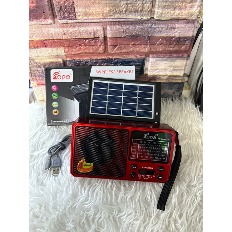 วิทยุโซล่าเซลล์ MP-2206 ลำโพงวิทยุ วิทยุมาพร้อมโซล่าเซลล์ WAXIBA วิทยุพกพา