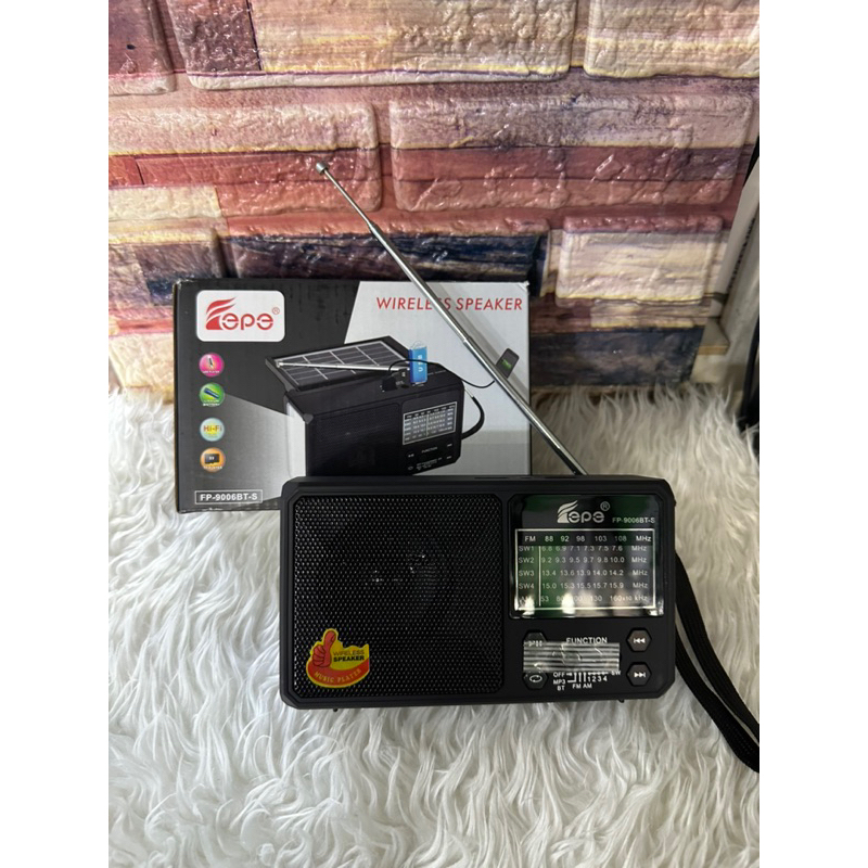 วิทยุโซล่าเซลล์ MP-2206 ลำโพงวิทยุ วิทยุมาพร้อมโซล่าเซลล์ WAXIBA วิทยุพกพา