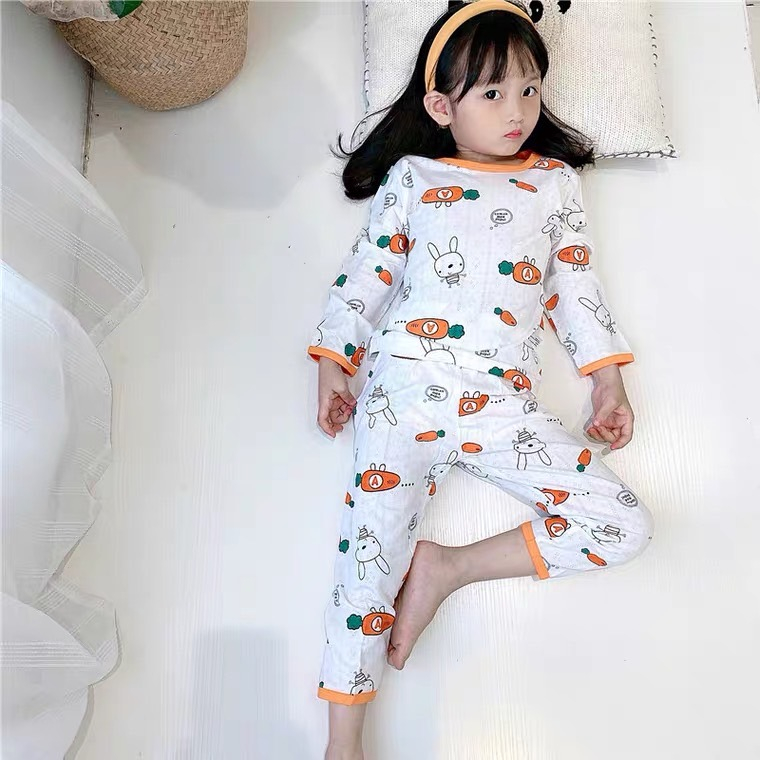 DTXmarket New 2024 ชุดเซ็ทเด็ก (แขนสั้นและแขนยาวคละแขน) A5568 ลายน่ารัก ผ้าใส่สบาย ใส่ได้ทุกฤดู