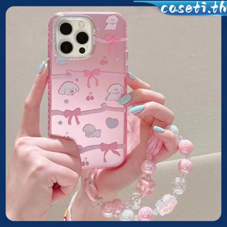 คูปองเคลม🎀เคสไอโ case for iphone 11 12 การ์ตูนลูกสุนัขน่ารักแบบเต็มหน้าจ เคส 14 13 12 11 pro max เคสโทรศัพท์มือถือแบบโซ่