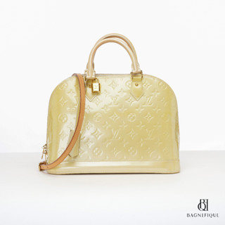 LV ALMA PM YELLOW VERNIS GHW