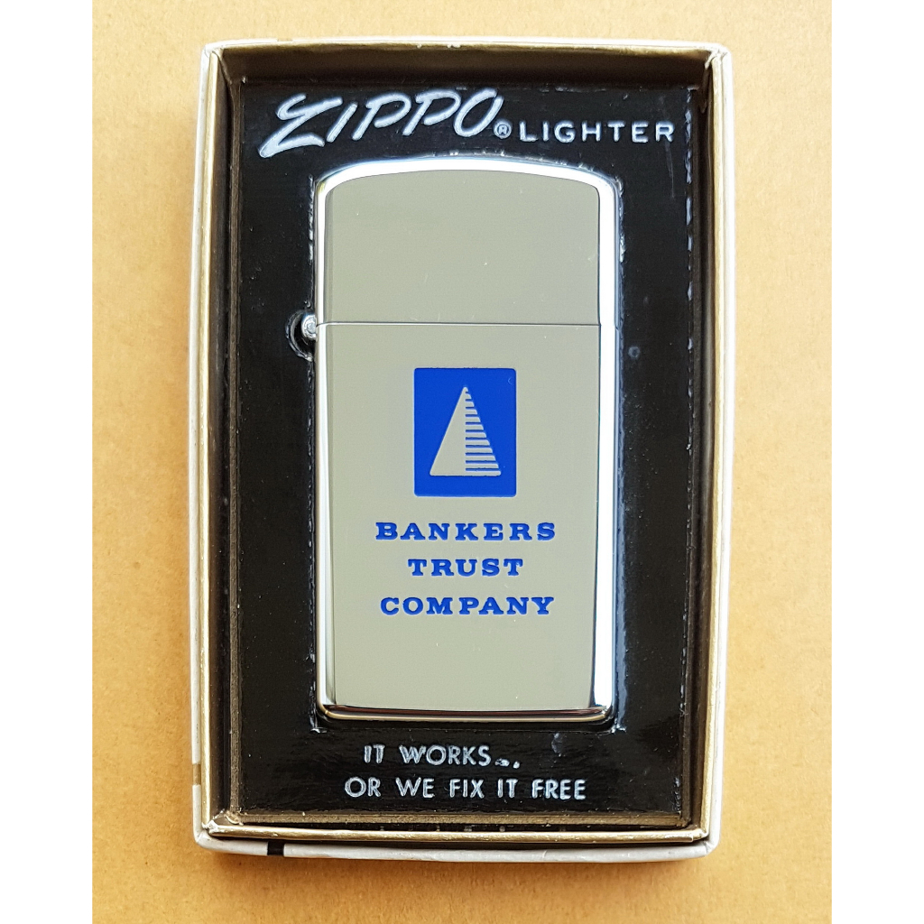 Zippo Slim 1973 Bankers Trust Company Lighter