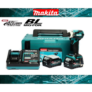 MAKITA สว่านไขควงกระแทกไร้สาย 40 โวลต์ 1/4 นิ้ว รุ่น TD001GD201 รวมแบตเตอรี่และแท่นชาร์จ