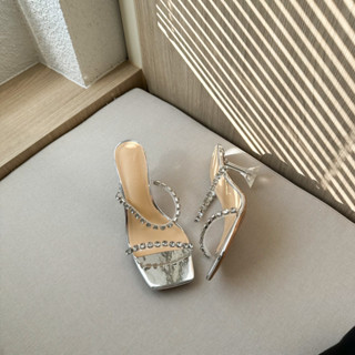 WEAR.SOUL # S520-Double Crystal Strap High Heel