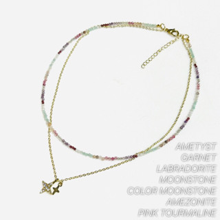 [ ✨GG Jewelry✨] Lucky Stone Necklace สร้อยคอ หินมงคล