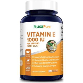 NusaPure Vitamin E 1000 IU 200 Tablets (Non-GMO &amp; Gluten-Free) - Mixed Tocopherols(No.3239)