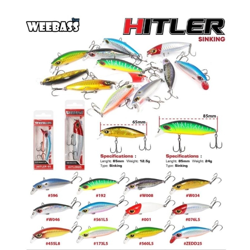 Weebass Hitler ขนาด6.5เซนและขนาด8.5เซน sinking เหยื่อตีชายฝั่ง ข้างเกาะ