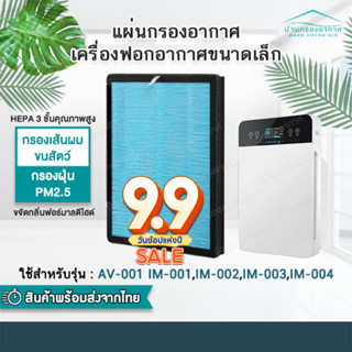 แผ่นกรองเครื่องฟอกอากาศรุ่น AV-001 IM-001, IM-002, IM-003, IM-004 AVANA MGT WORLDTECH ใช้ได้หลายรุ่น