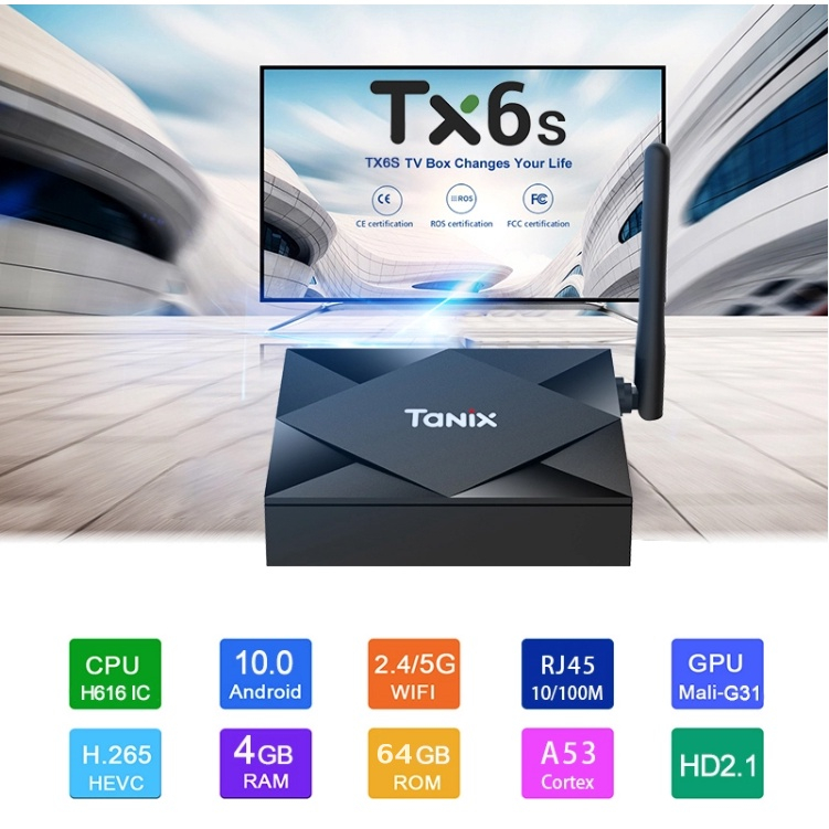 TX6S ROM 64 Gb Ram 4 Gb Android 10 - H616 Dual-WiFi