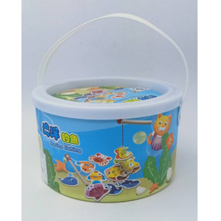 ตกปลา ของเล่นตกปลา เกมส์ตกปลา+จิ๊กซอรูปปลา+คำศัพท์ภาษาจีน