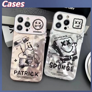 คูปองเคลม🎀เคสไอโ case for iphone 11 12 การ์ตูนสร้างสรรค์SPONGEBOB PATRICK STAR เคส 14 13 12 11 pro max water ripple case