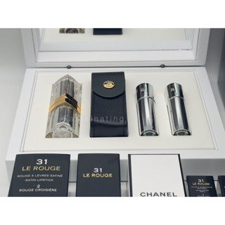 Chanel 31 LE ROUGE ลิปสติกเนื้อซาติน ลิป Set 3 สี พร้อมกล่องไม้