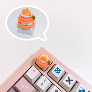 พร้อมส่ง!! Keycap/คีย์แคป เค้กวิปครีมส้ม