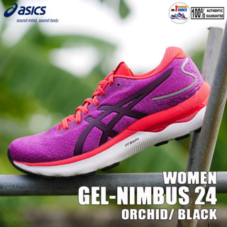 Asics WOMEN รุ่น GEL Nimbus 24 1012B201-501 สี Orchid/ black มี FF Blast+ ดีสุด ของเเท้ 100 %