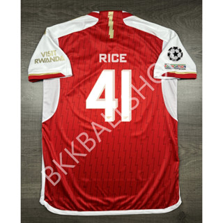 เสื้อฟุตบอล Arsenal Home อาเซน่อล เหย้า 2023/24 พร้อมอาร์ม UCL 41 RICE