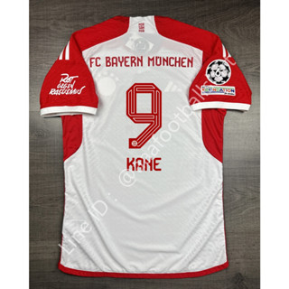 เสื้อฟุตบอล เกรด player Bayern Munich Home บาเยิร์น มิวนิค เหย้า 2023/24 อาร์ม UCL เบอร์ชื่อ 9 KANE