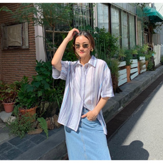 Maynita - Linen striped shirt เสื้อเชิตลินิน