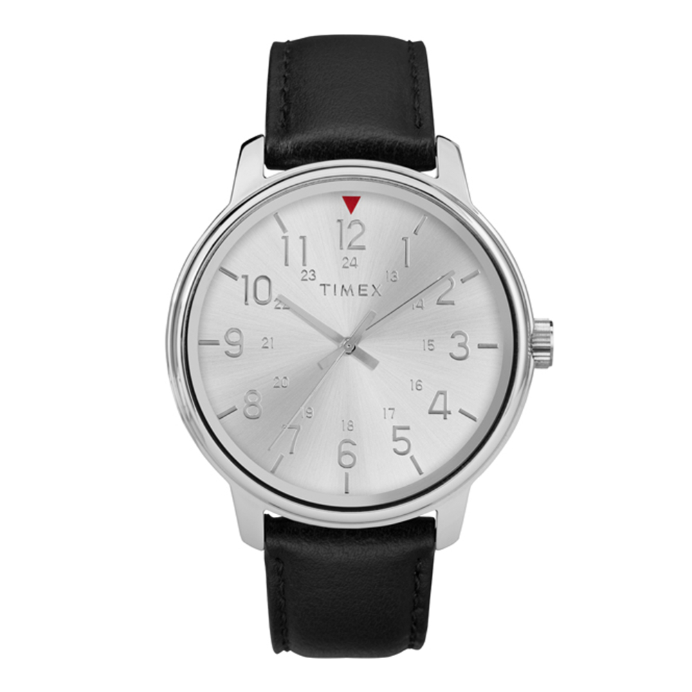Timex TW2R85300 นาฬิกาข้อมือผู้ชาย สายหนัง สีดำ หน้าปัด 43 มม.