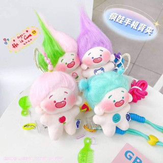 [พร้อมส่ง] ที่หนีบโทรศัพท์ตุ๊กตาน้องทำผมได้ หนีบเคสโทรศัพท์ห้อยคอได้ 😍