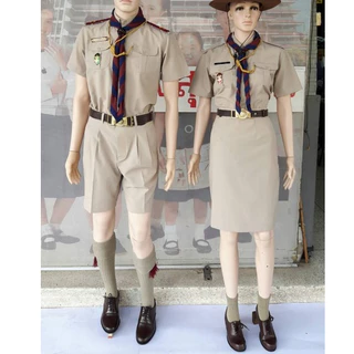 ถุงเท้าลูกเสือครู ไหมพรม กากี ชาย-หญิง ถุงเท้าผู้กำกับลูกเสือ 9-12