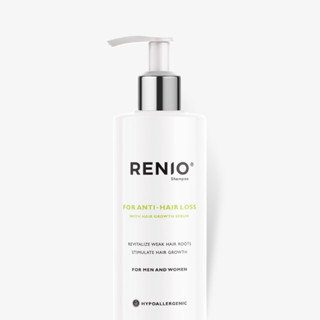 Renio anti-hair loss shampoo for men&amp;women 200ml.แชมพูผสมเซรั่มปลูกผม กระตุ้นผมขึ้นใหม่ หยุดผมร่วงผมบาง ป้องกันศรีษะล้าน