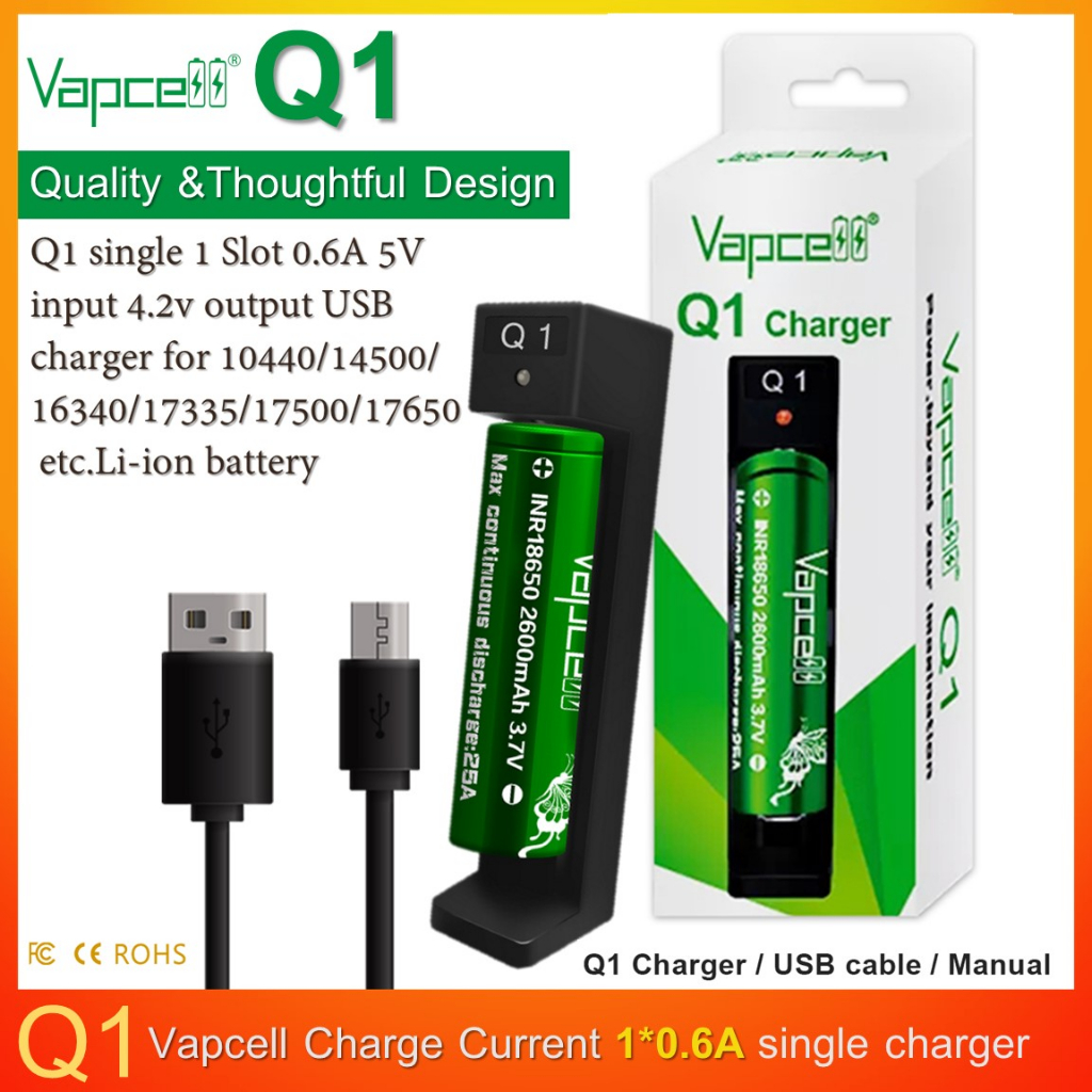 เครื่องชาร์จ Vapcell Q1 รองรับหลายรุ่นราคาประหยัด