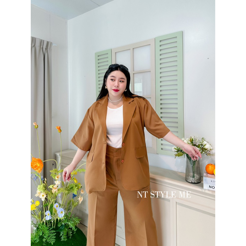 𝑏𝑙𝑎𝑧𝑒𝑟 แขนสั้น🧸อกหน้าผ้า54คน100+โลใส่ได้📍📍Bสั้น