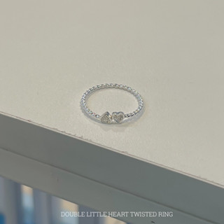 SissyJewelry // แหวนเงินแท้ รุ่น Double little heart gem twisted ring